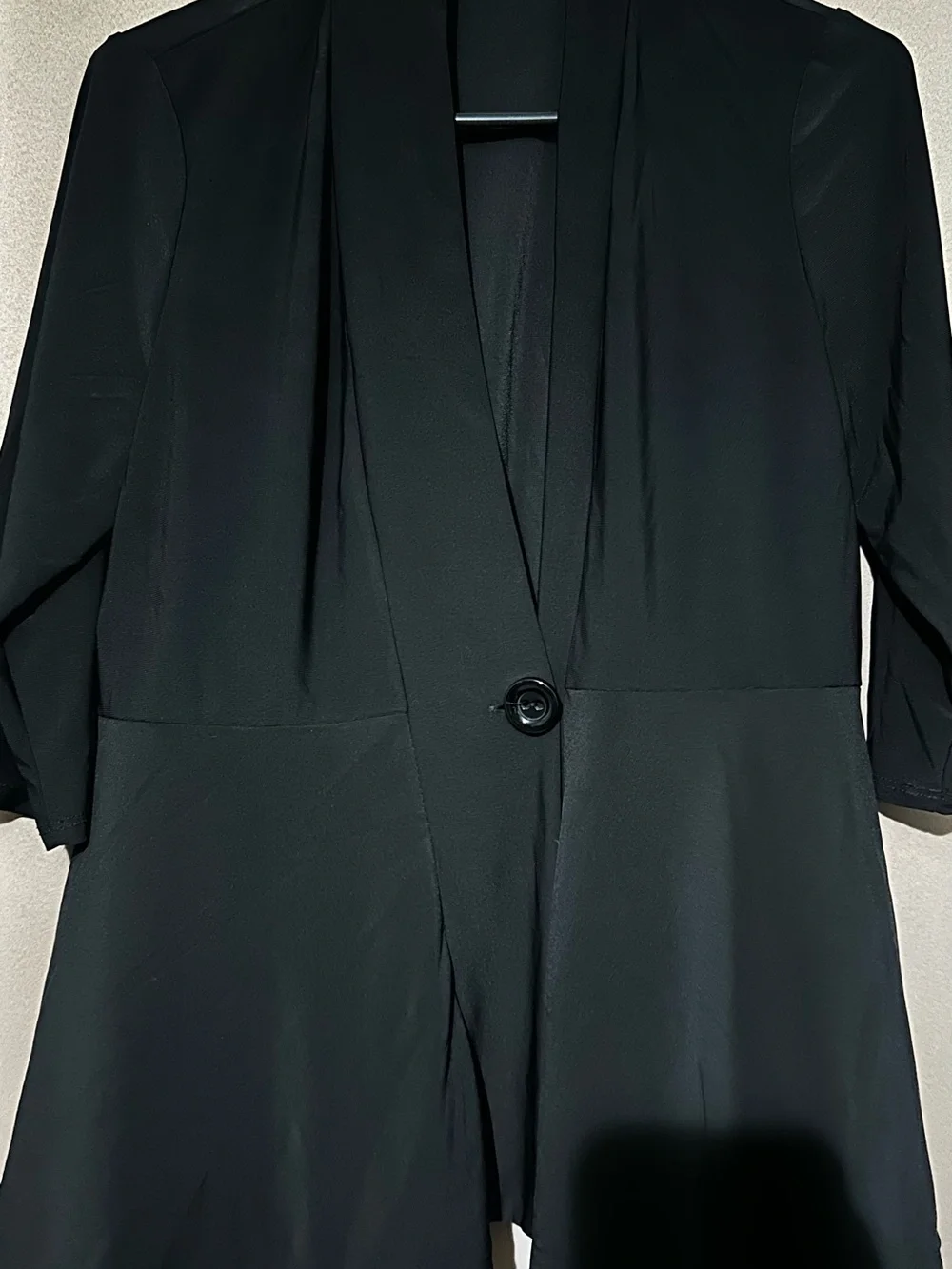 Carol Rose Black Draped Single-Button Blazer
